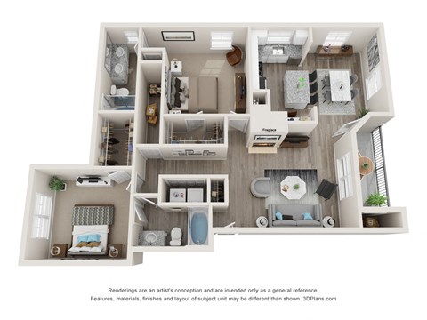 a 1 bedroom floor plan  woodland